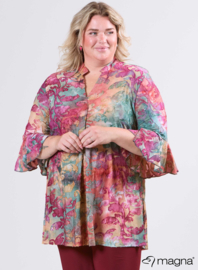 Flared Sleeves Relaxed Tunic (C-2503-MSH) U51032-Fall Leaves WIne Red