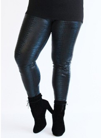 Legging Leather Look (F-23-LL-PR) 511048-Crocodile Petrol