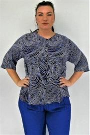 Blouse Dallas (104-4931) BlueWhite Pearl