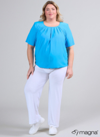 Short Sleeve Puffy Shirt (B-8018) 011-Turquoise