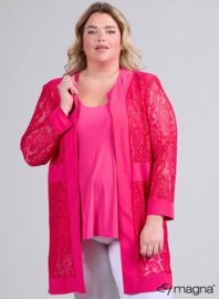 Open Lace Cardigan (N-2501) 006-Fuchsia