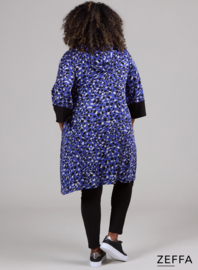 Oversized Long Hoody-Tunic (ZF-SW-1001-HVPN) U75060-Dotted Animal Blue