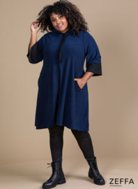 Oversized Long Hoody-Tunic (ZF-SW-1001) 017-Navy