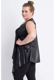 Bolero zonder mouw Leather Look (A-94-LL) 001-Zwart