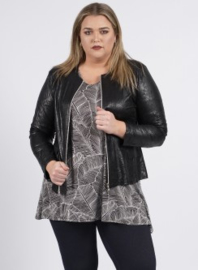 Kort Leather Look jasje printed (K-31-LL-PR) 966001-Crush Zwart