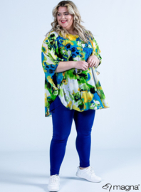 Poncho WINGS chiffon print (M-0004-CHP) Y08058-Tie Die Flower Green