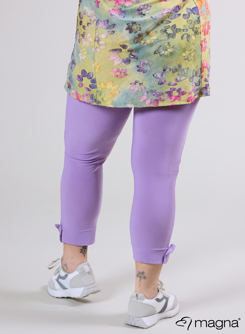 Legging met omslag en knoop (F-03) 003-Lila