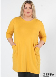 Tuniek met zakken (ZF-TU-1010)  076-Banana Yellow