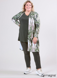 Open Front Loose Cardigan (N-2201-PRINT) T70031-Pebble Waves Green