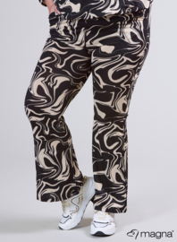 Relaxed Pocket Flared Pants (D-2403-PRINT) U35014-Ocean Waves Sand