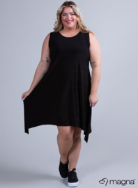 A-Shaped Sleeveless Split Dress (C-2323) 001-Zwart