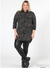 Buttoned Tunic (ME-TU-1005) Z26017-Zebra Dark Navy