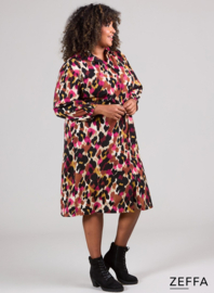Belt Dress (ZF-DR-1006-PRT) Z06056-Animal Pink