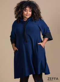 Oversized Long Hoody-Tunic (ZF-SW-1001) 017-Navy