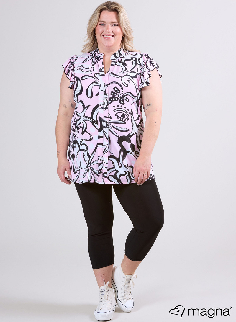 Sleeveless Frill Tunic (C-2305-PR) U24005-Groovy Pink