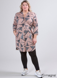 A-Line Long Pocket Tunic (C-2217-PR) U30061-Triangle Sketch Taupe