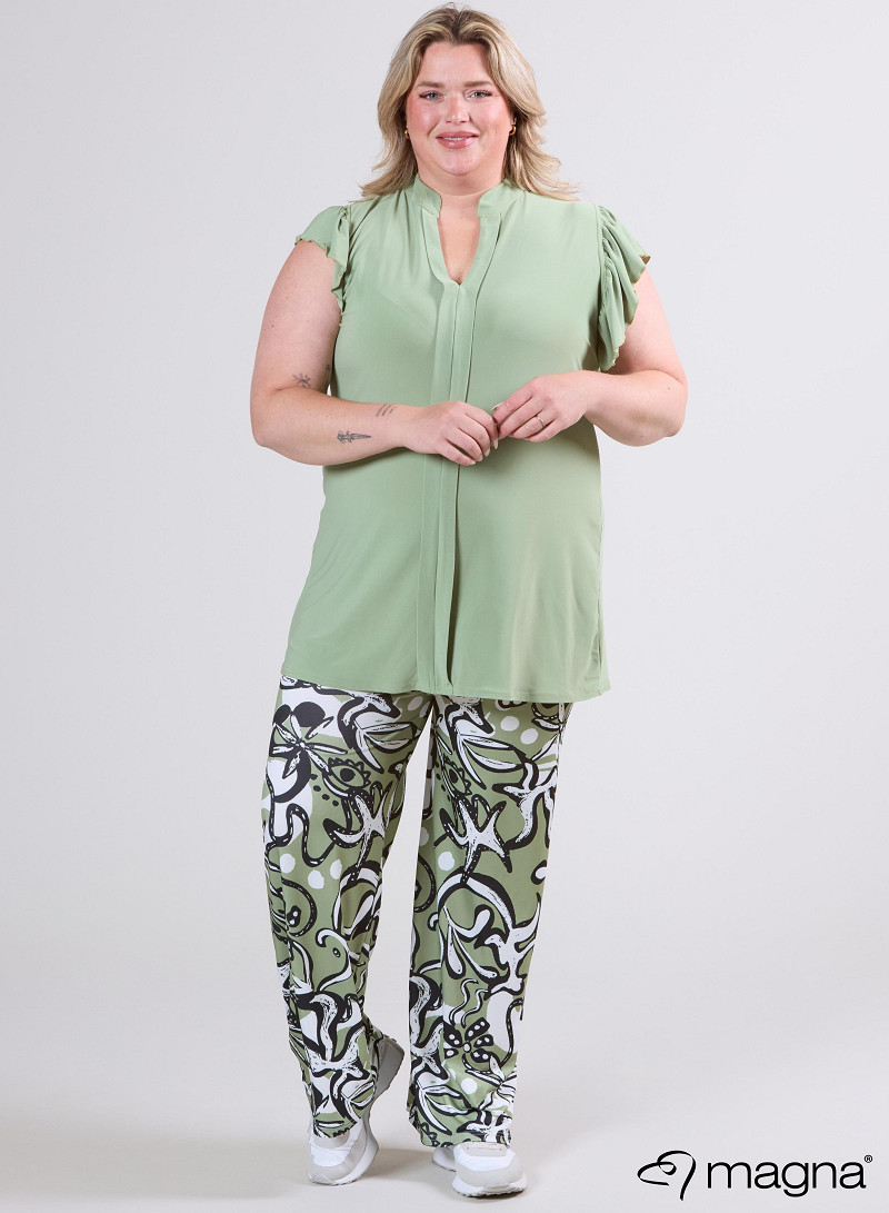Sleeveless Frill Tunic (C-2305) 022-L.Khaki
