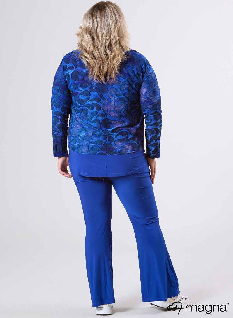 Jaquard Button Jacket (K-2402-MSH) T87060-Drop Shapes Royal Blue