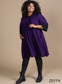 Oversized Long Hoody-Tunic (ZF-SW-1001-WFS) 059-Dr.Paars