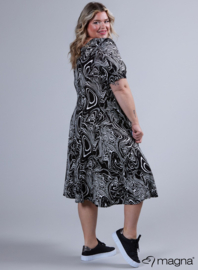 Long A-Line Dress (C-2203-VP) 20001-Flowing Waves BW