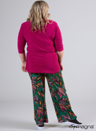 Button Tunic V-Shaped Neckline (C-2506) 056-Magenta