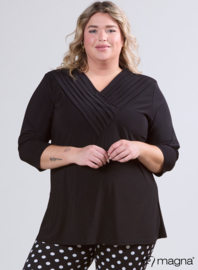 V-Pleated Shirt (B-2501) 001-Zwart