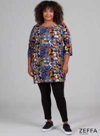Simple Tunic  (ZF-TU-1005-LVP) U70048-Modern Art Petrol