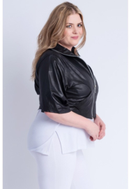 Leather Look Bolero  (K-5001) 001-Zwart