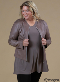 Kort Leather Look jasje (K-31-LL) 061-Taupe