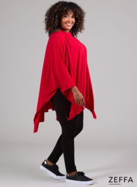 Oversized Tuniek/Ponncho (ZF-PO-1002)  015-Rood