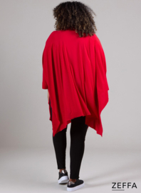Oversized Tuniek/Ponncho (ZF-PO-1002)  015-Rood