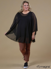 Poncho WINGS chiffon (M-04-CH) 001-Zwart