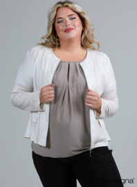 Kort Leather Look jasje (K-31-LL) 018-Ivory White *