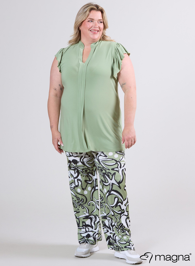 Sleeveless Frill Tunic (C-2305) 022-L.Khaki