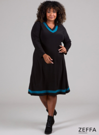 V-Element Dress (ZF-DR-1008-SOL) 048-Petrol