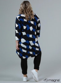 A-Line Long Pocket Tunic (C-2217-PR) V75060-Diamond Blocks Blue