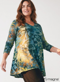 Long Sleeve A-Line Tunic (B-2401-MSH) T09038-Midnight Forest Green