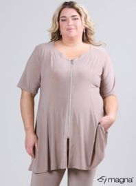 A-Line Shaped Zipper Tunic (C-2605) 014-Sand