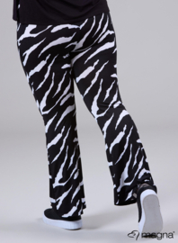 Relaxed Pocket Flared Pants (D-2403-PRINT) W15002-Big Dark Zebra White