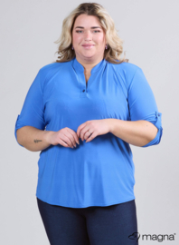 Roll Sleeve Top (B-9001) 071-Dr.Sky Blue