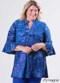 Flared Sleeves Relaxed Tunic (C-2503-MSH) T87060-Drop Shapes Royal Blue