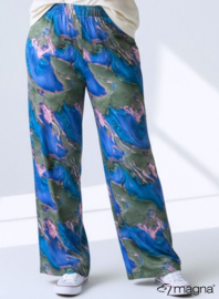 Broek Basic (D-03-PRINT) T34071-Swirl Green-Blue