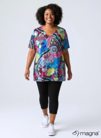 Short Sleeve A-lijn Shirt (B-9004-PRINT) T22056-Botanical Fantasy