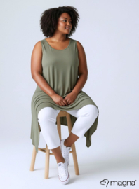 A-Shaped Sleeveless Split Dress (C-2323) 022-Light Khaki