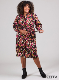 Belt Dress (ZF-DR-1006-PRT) Z06056-Animal Pink