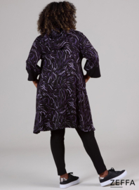 Oversized Long Hoody-Tunic (ZF-SW-1001-HVPN) U72059-Brush Marks Purple