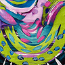 Flared Sleeves Relaxed Tunic (C-2503-PRINT) T39008-Flowing Canvas Lime-Pink