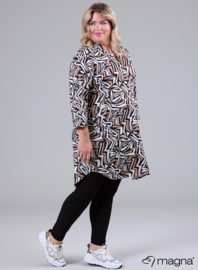 A-Line Long Pocket Tunic (C-2217-PR) U97014-Tribal Geo Sand