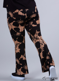 Relaxed Pocket Flared Pants (D-2403-PRINT) V59061-Bamboo Jungle Taupe
