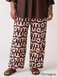 Broek Basic (D-03-PRINT) T16064-Bulky Letters Brown